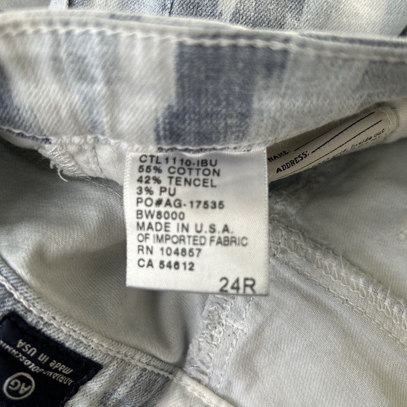 AG Adriano Goldschmied The Stilt Cigarette Leg Blue Denim Jeans 24 Chevron - Picture 5 of 9